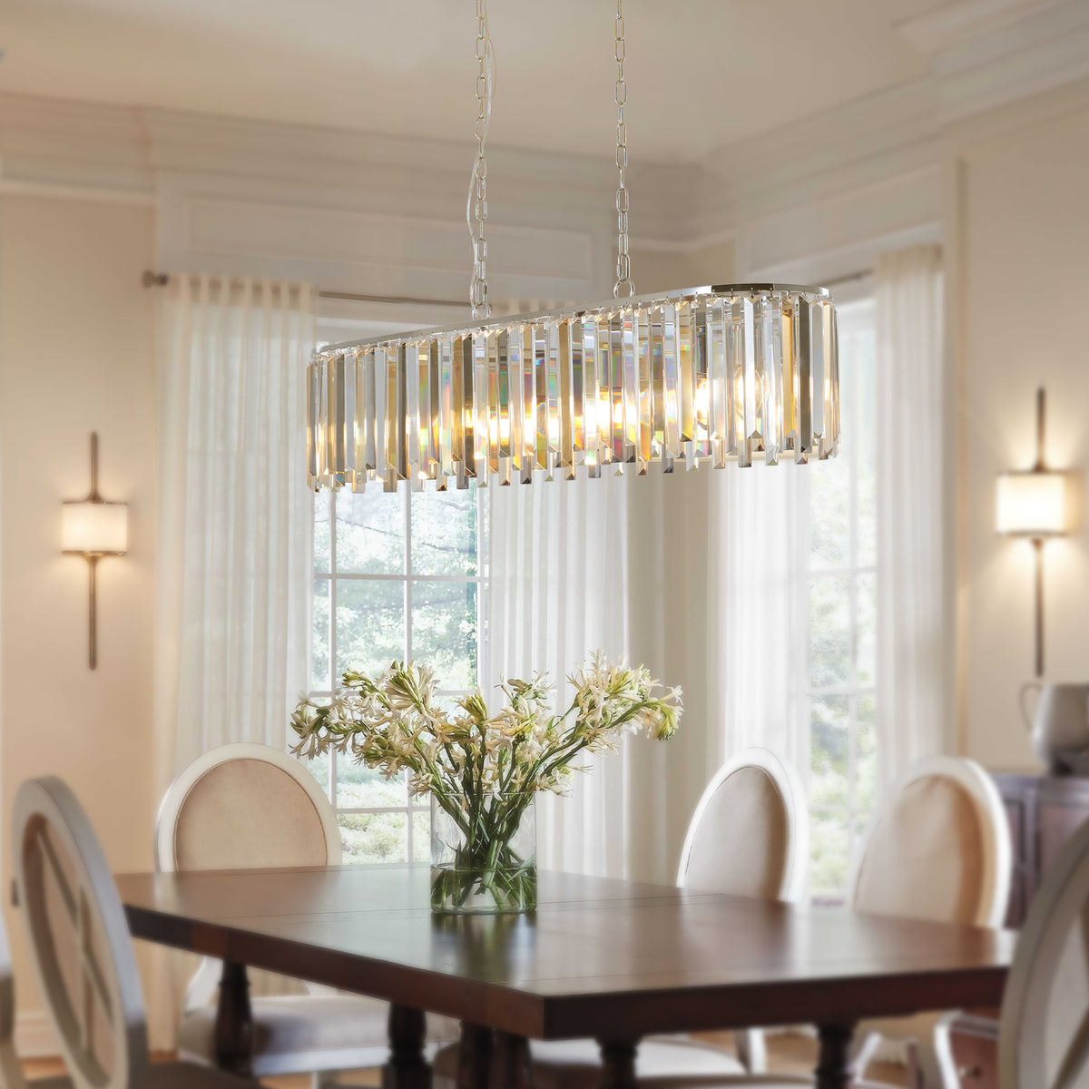 Oval Crystal Ceiling Chandelier