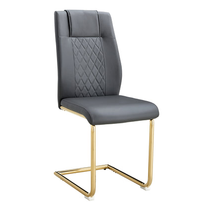 Faux Leather Dining Chairs Set of 4 Gray