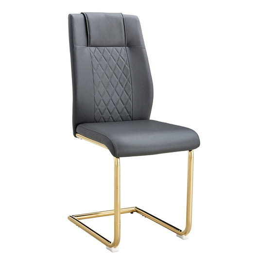 Faux Leather Dining Chairs Set of 4 Gray