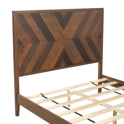 Mid-Century Platform Bed Walnut