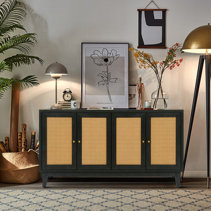Rattan Sideboard Cabinet – Black