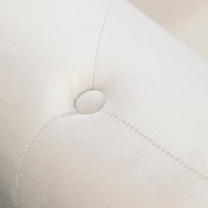 Beige Chaise Lounge with Storage and Pillow