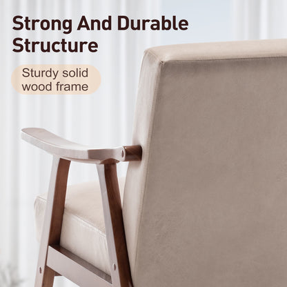 Oakwood Accent Armchair – Beige Linen