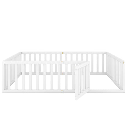 Queen Floor Bed White