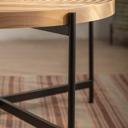 Thread Pattern Round Coffee Table Bronze