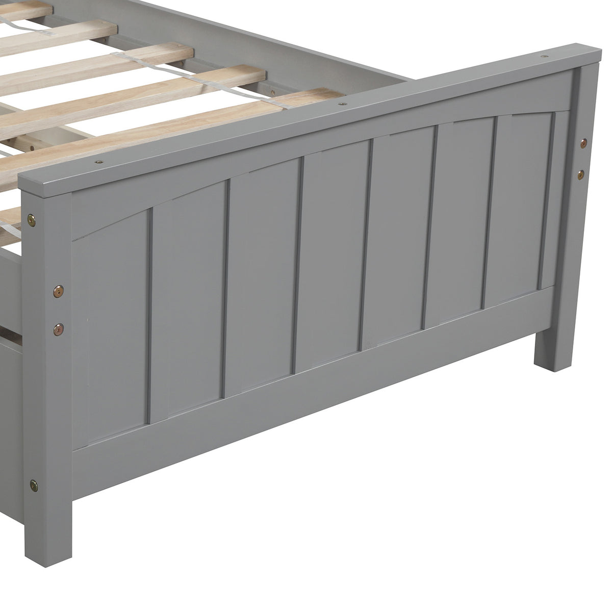 Twin Platform Bed with Trundle Gray
