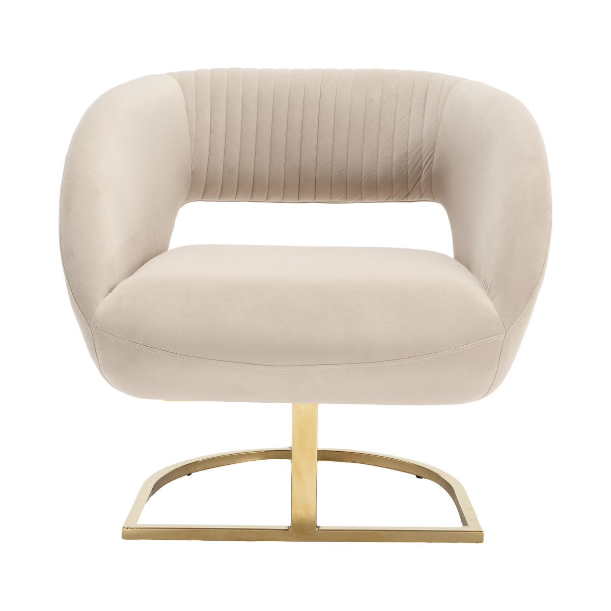 Tufted Accent Chair with Metal Frame Beige