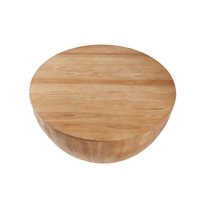 Wooden Coffee Table Vintage Bucket Style Natural