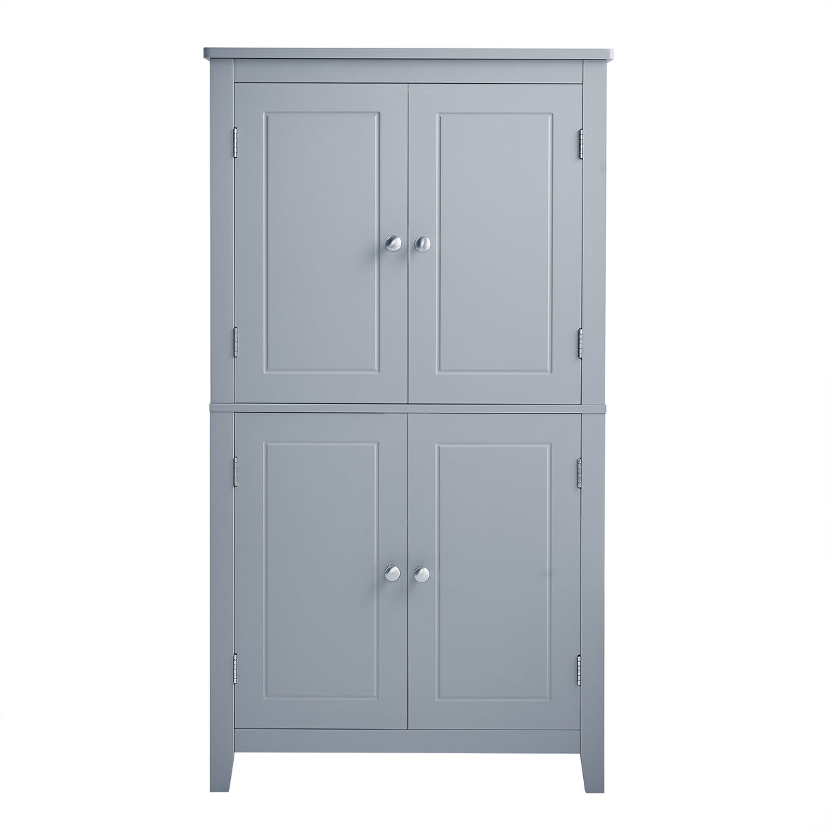 Gray Bathroom Floor Cabinet with Adjustable Shelves