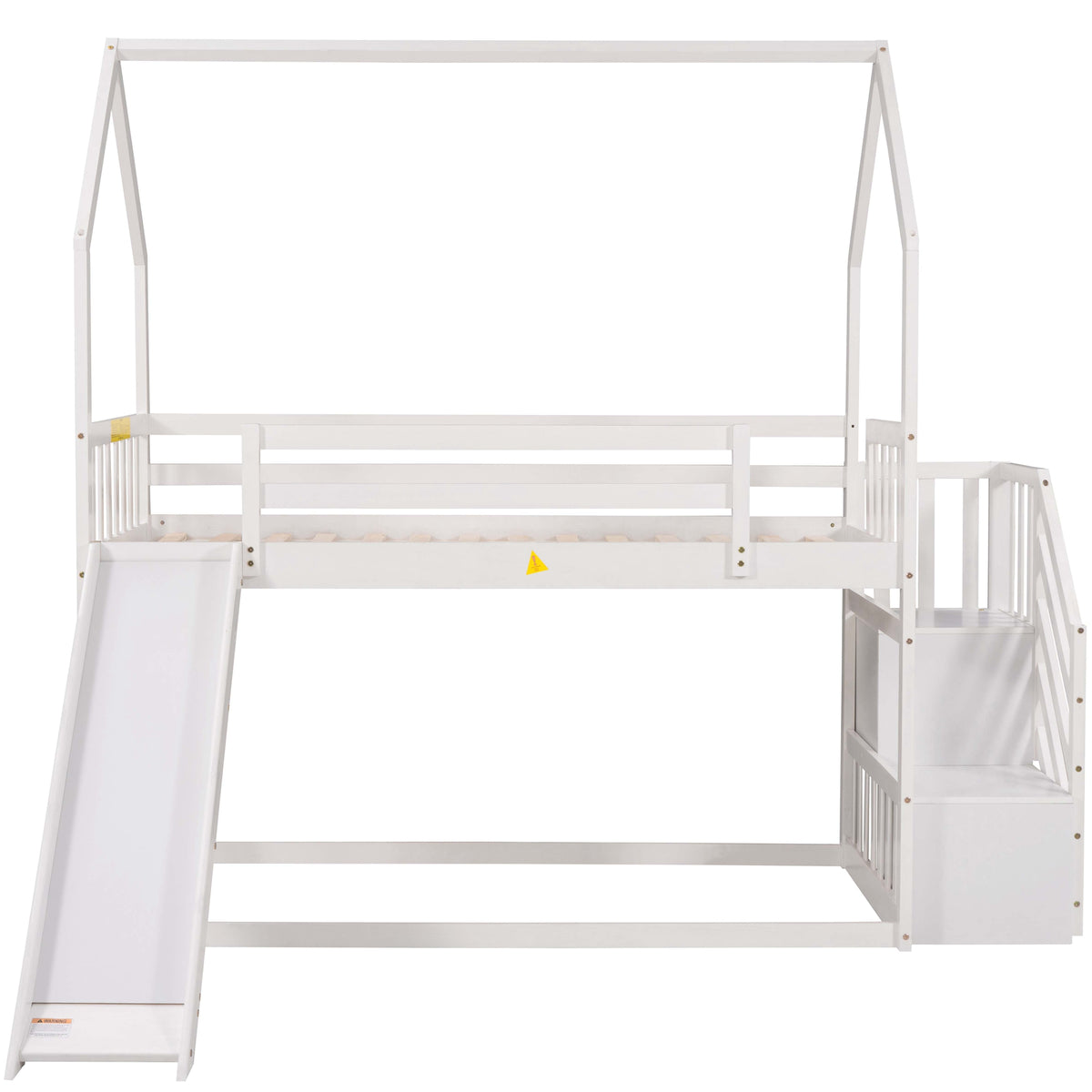 Twin House Bunk Bed White