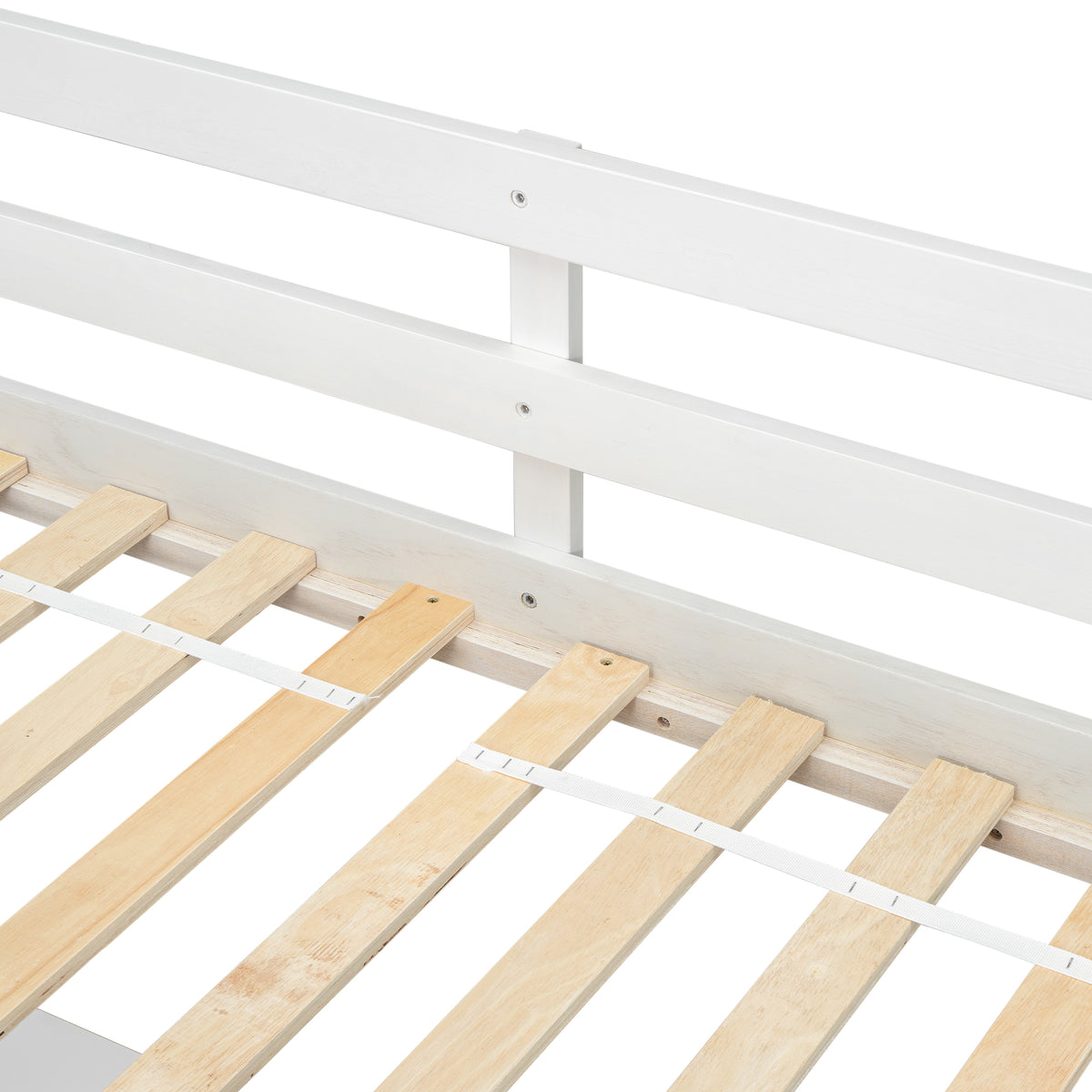 White Twin Loft Bed with Storage & Ladder