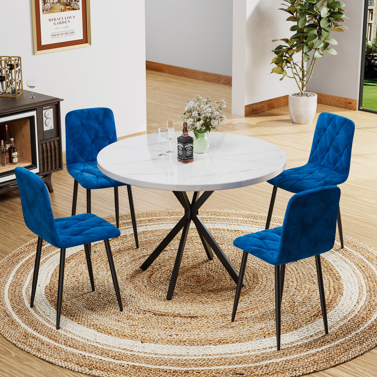 Velvet Dining Chair Set (4 pcs) – Modern Kitchen Style