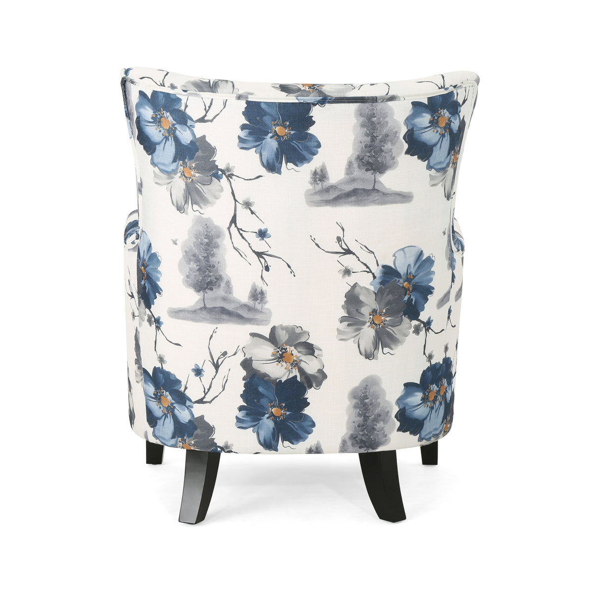 Retro Printed Accent Chair Blue