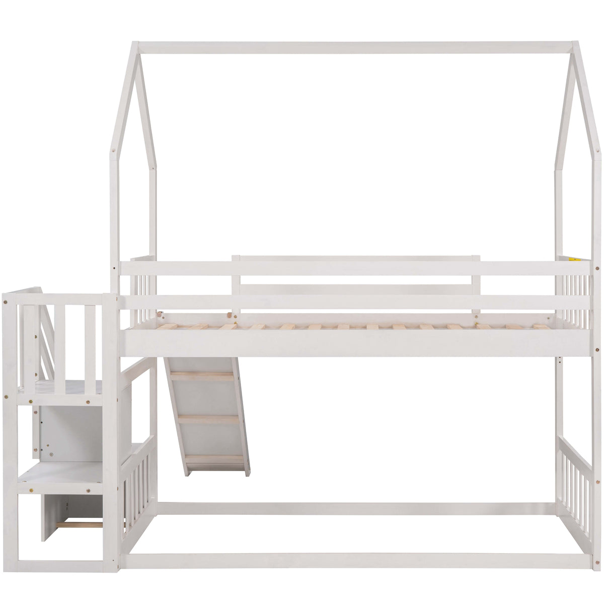 Twin House Bunk Bed White