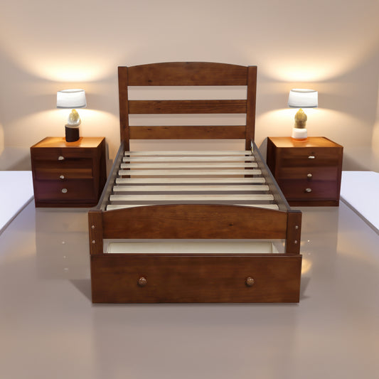 Twin Platform Bed Walnut