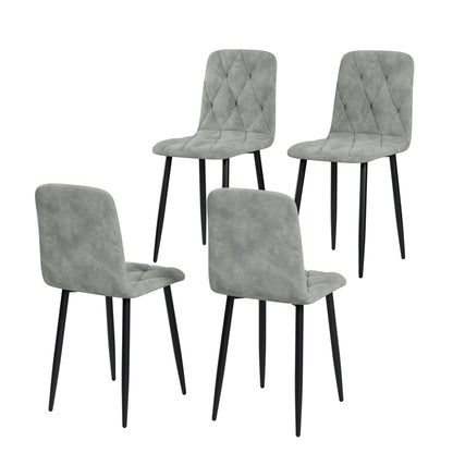 Upholstered Dining Chair Set (4 pcs) – Chrome Legs