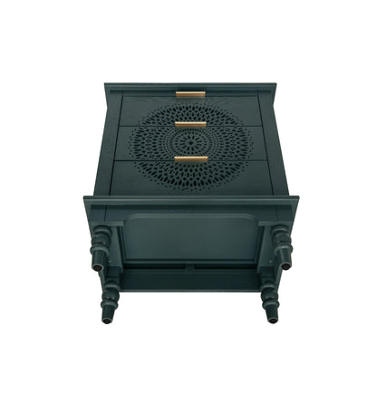 Carved Storage Chest with Metal Handles