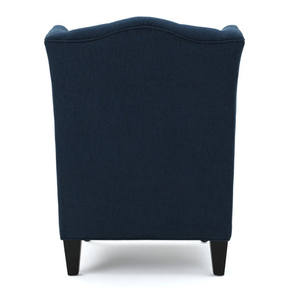 Upholstered Wingback Accent Chair Linen Beige