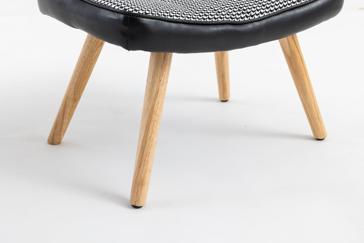 Wooden Step Ottoman with Cushion Black