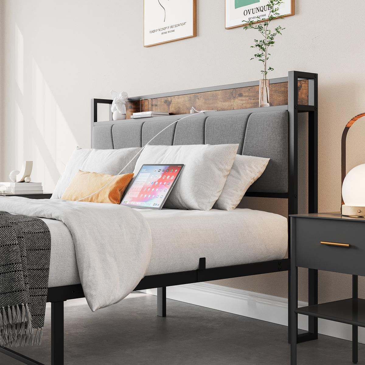 Full Storage Bed Vintage Brown