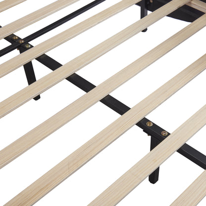 Full Upholstered Platform Bed with LED Lights