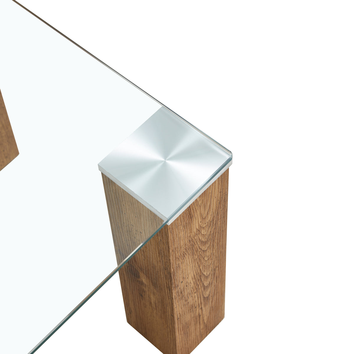 Glass-Top Coffee Table Set of 2 Transparent