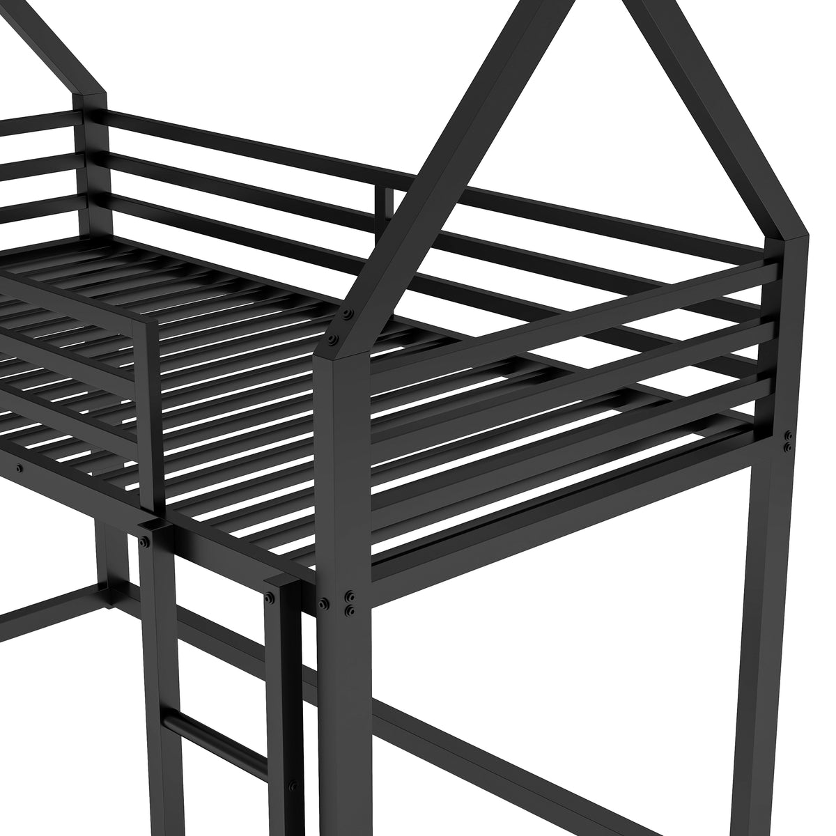 Twin House Bunk Bed Black