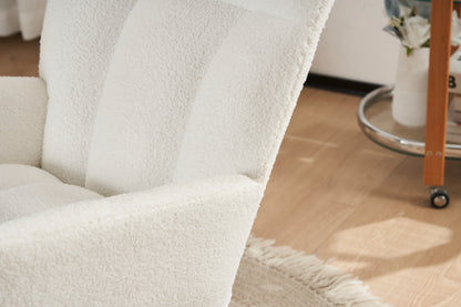 Teddy Fabric Rocking Nursery Chair – White
