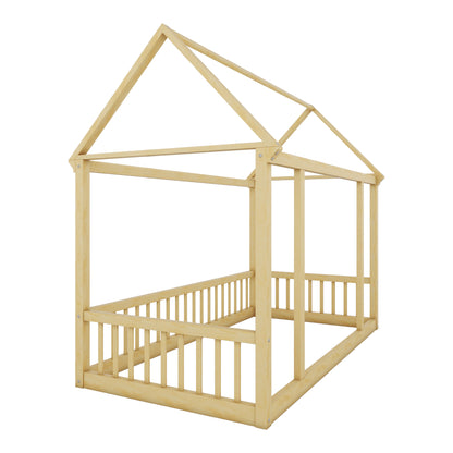 Twin Floor Bed Natural
