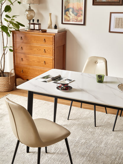 PU Leather Dining Chair Set (2 pcs) – Soft Cushion