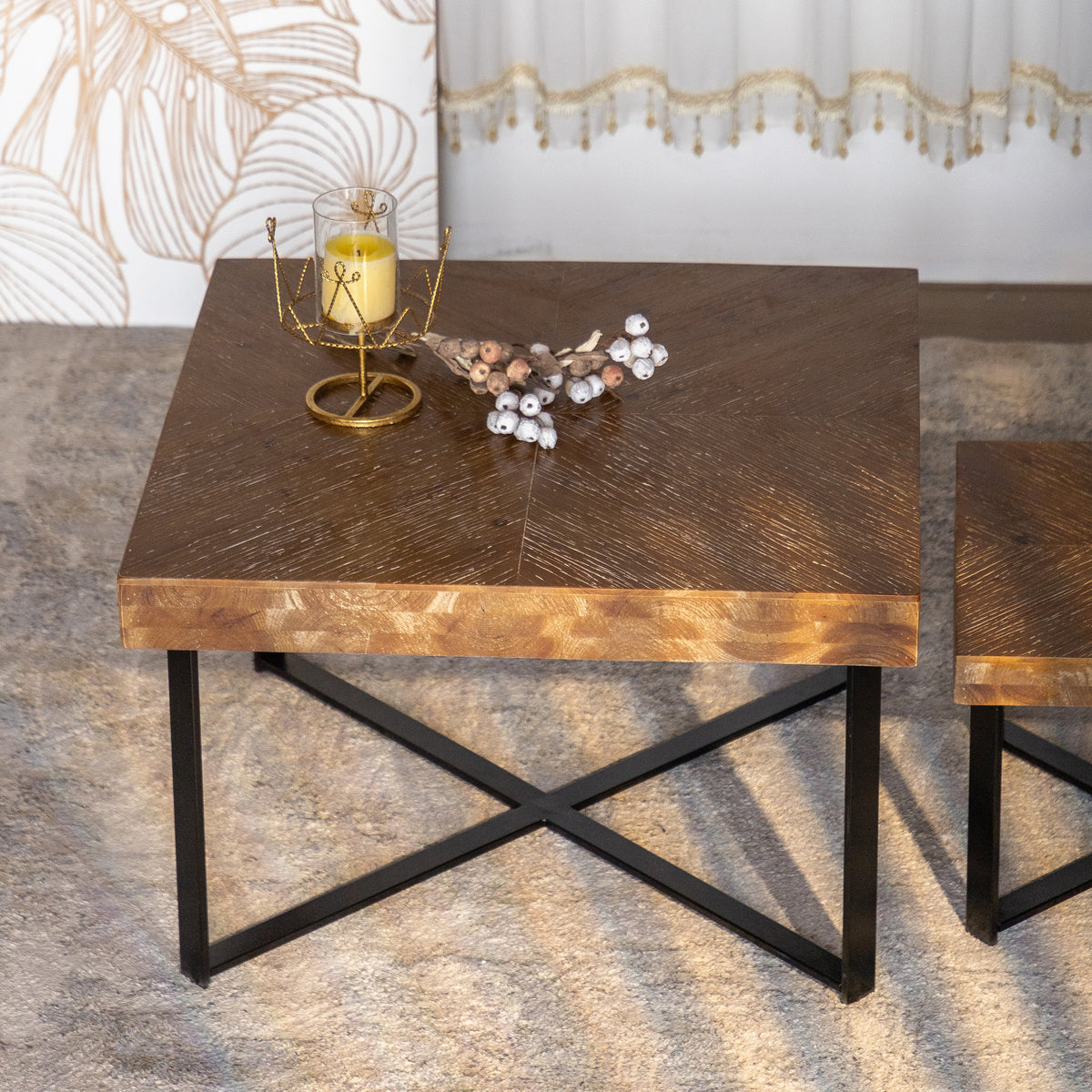 Retro Square Coffee Table Gold