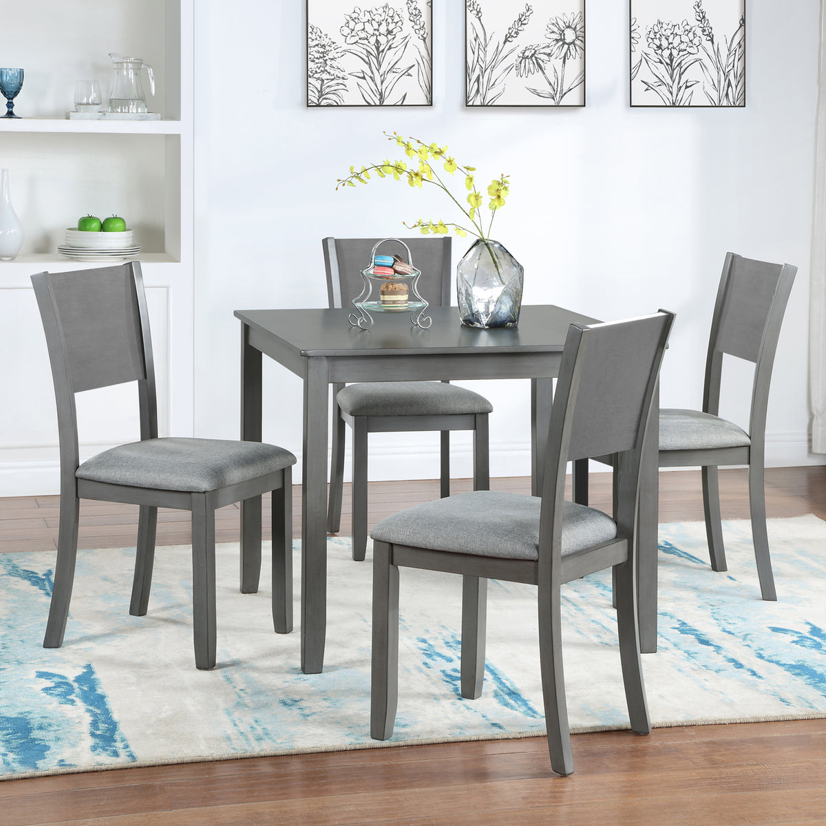 5-Piece Dining Set Gray