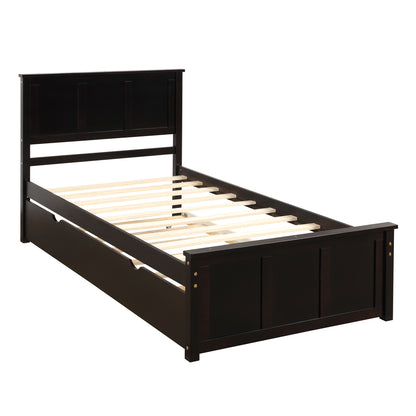 Platform Bed with Trundle Espresso Finish