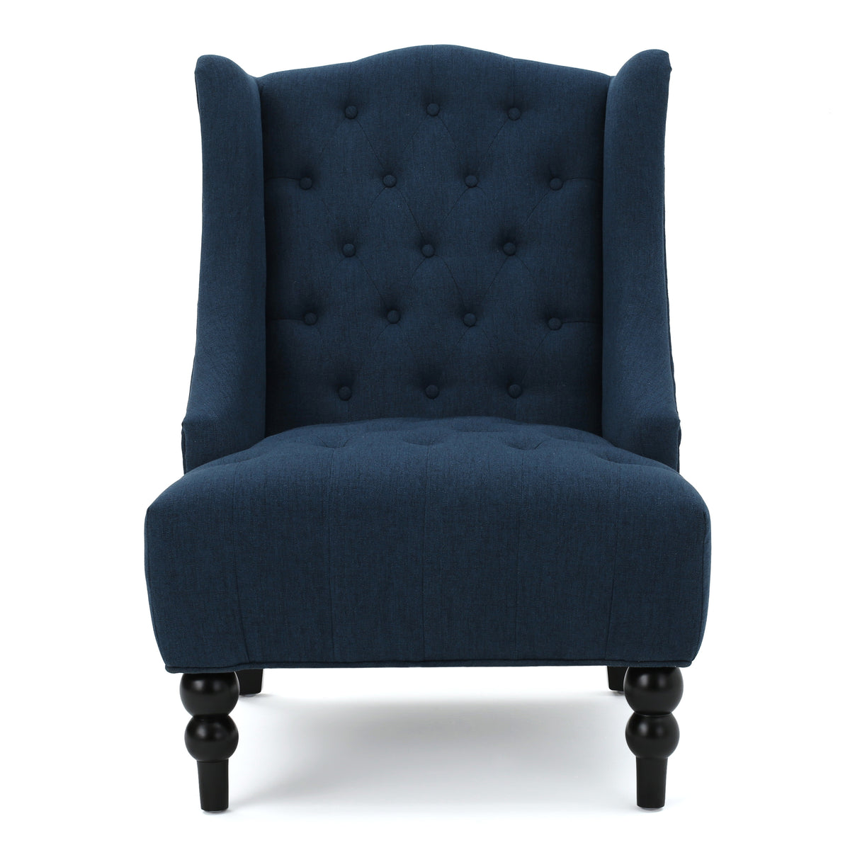 Upholstered Wingback Accent Chair Linen Beige