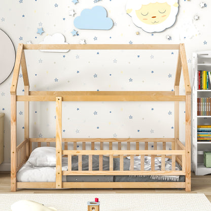 Twin Floor Bed White