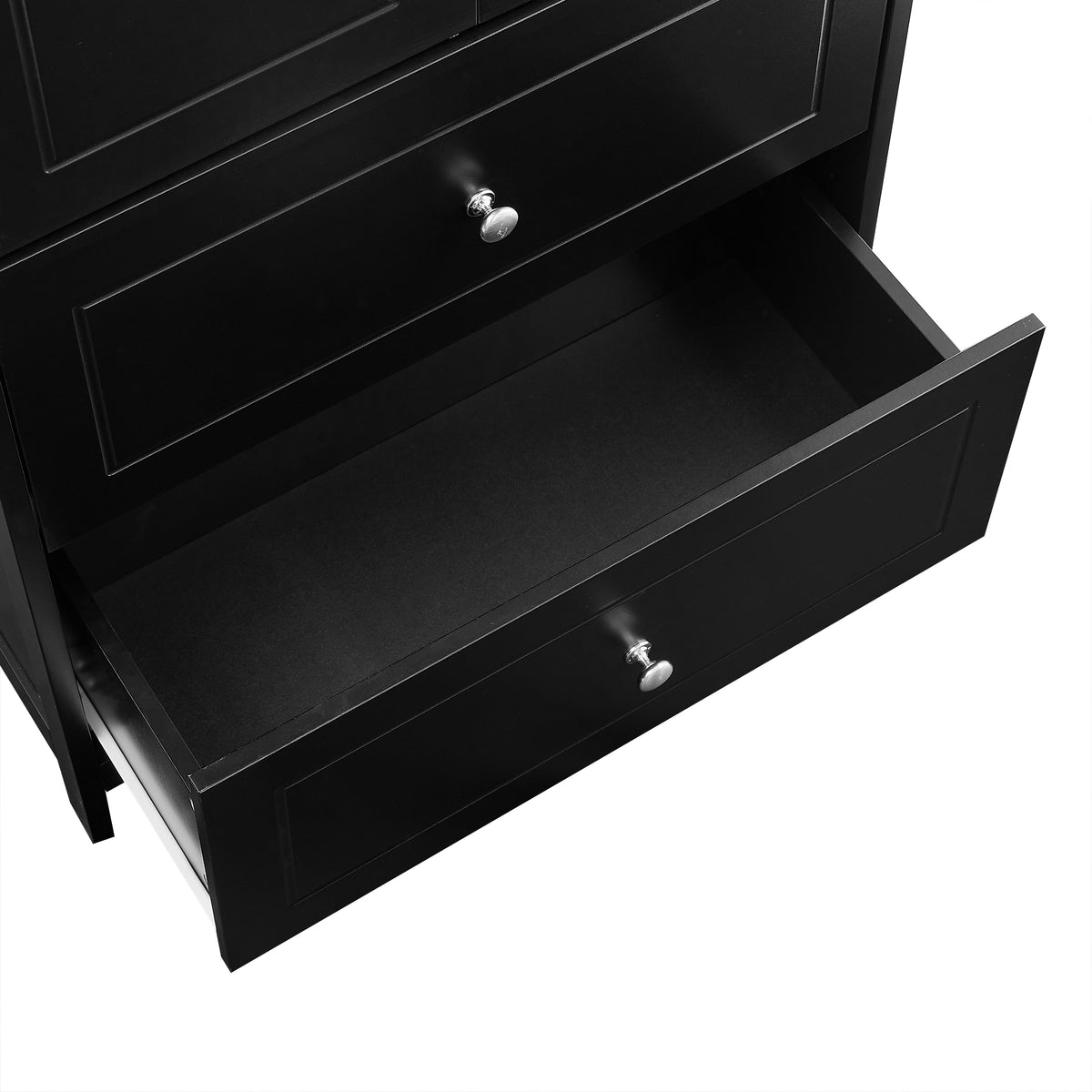 Black Bathroom Storage Cabinet with Drawers