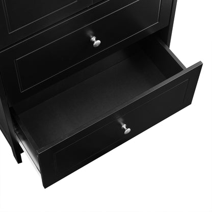 Black Bathroom Storage Cabinet with Drawers