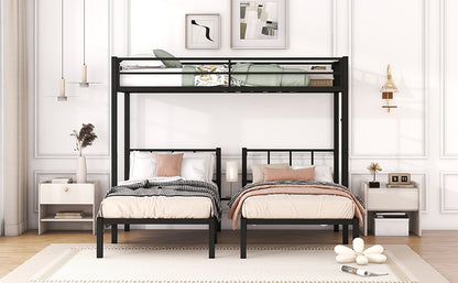 Triple Metal Bunk Bed Black