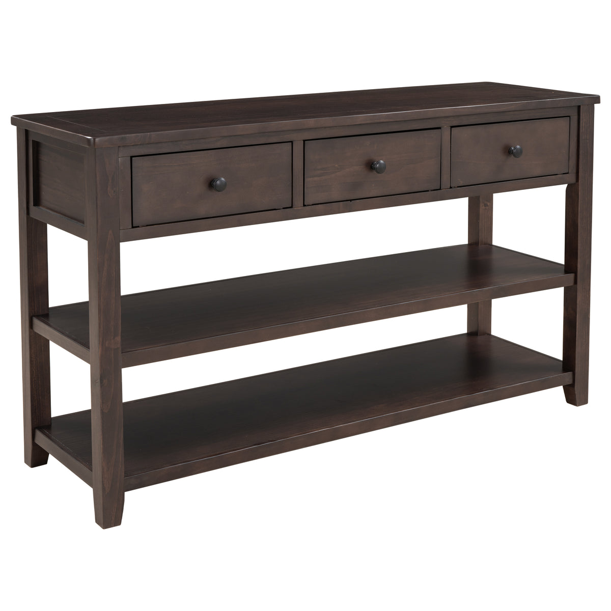 Retro Wood Console Table – Espresso Finish
