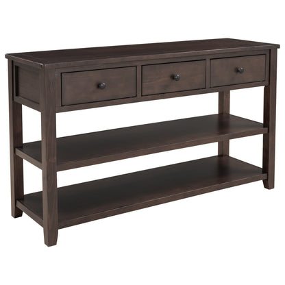 Retro Wood Console Table – Espresso Finish