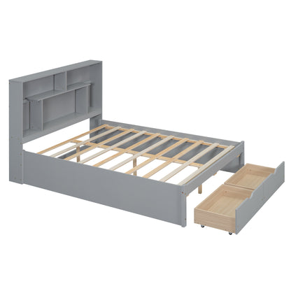 Full Platform Bed Gray