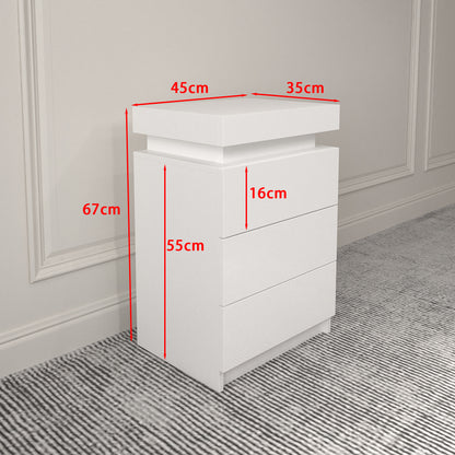 Lumina 3-Drawer LED Nightstand