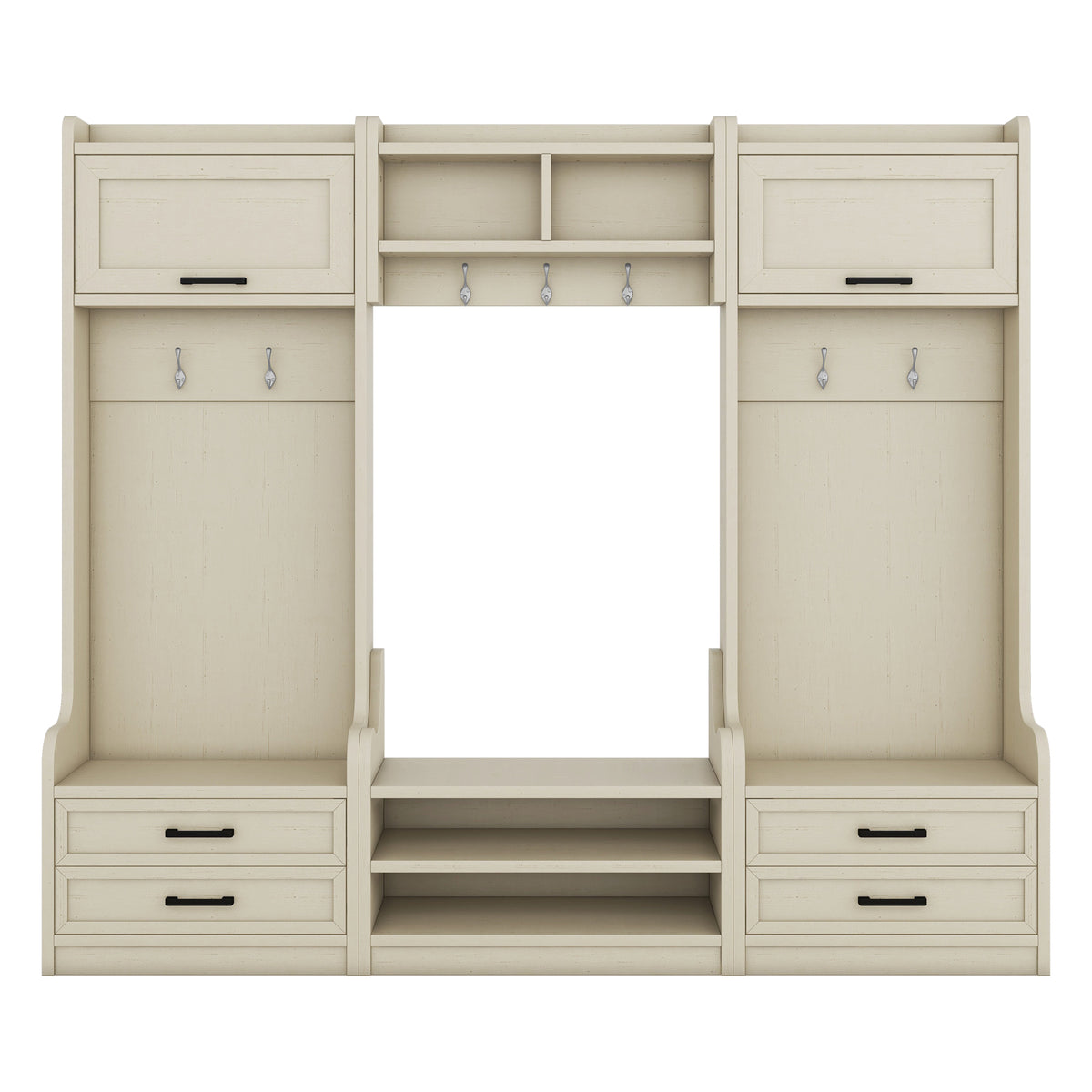 Hall Tree Cabinet Beige