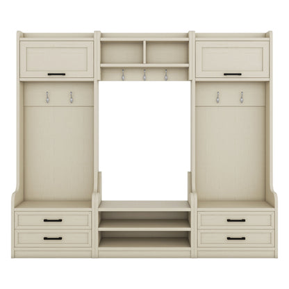 Hall Tree Cabinet Beige