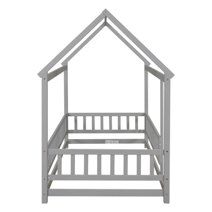 Twin Floor Bed Grey