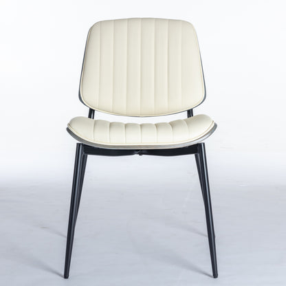 Retro Linen Dining Chairs Set of 2 Beige