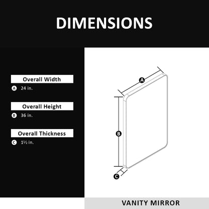Aluminum Bathroom Mirror Matte Black
