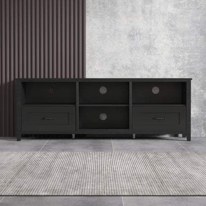 70" Modern Media Console with Storage Compartments