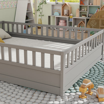 Montessori Floor Bed Gray