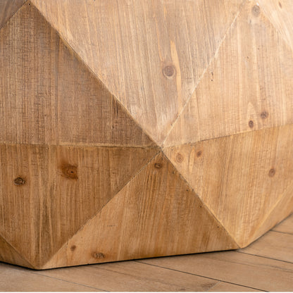White & Oak Embossed Coffee Table – Vintage Fir Wood with 3D Relief Pattern